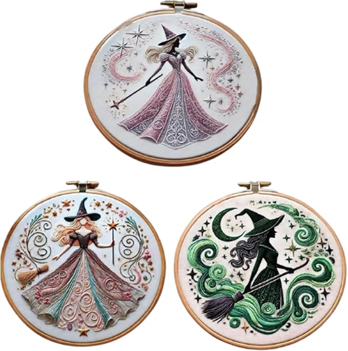 🎉Pink Witch Embroidery KIT