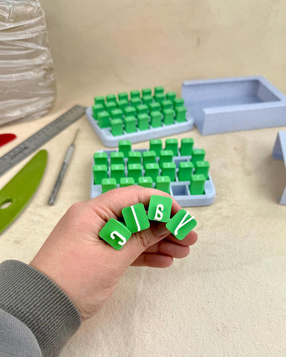 Uppercase and Lowercase Alphabet & Number Clay Stamp Sets