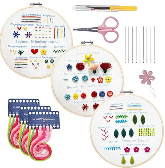 Embroidery Stitches Practice Kit (3 pcs)