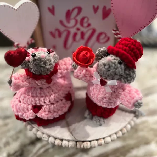 💖🐭Crochet Valentine Mouse Couple