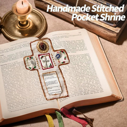 ✝️pocket shrine WithSilver cross included Inside