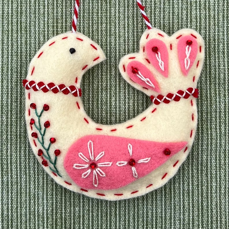 💖Three Scandinavian Felt Ornaments Kit