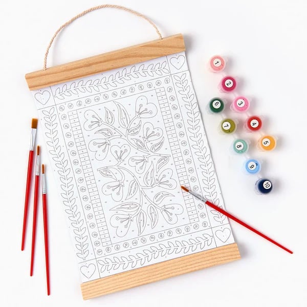 🎨Hearts in Full Bloom Paint by Number Kit