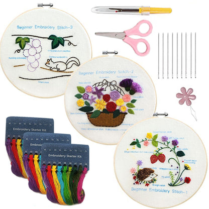 Embroidery Stitches Practice Kit (3 pcs)