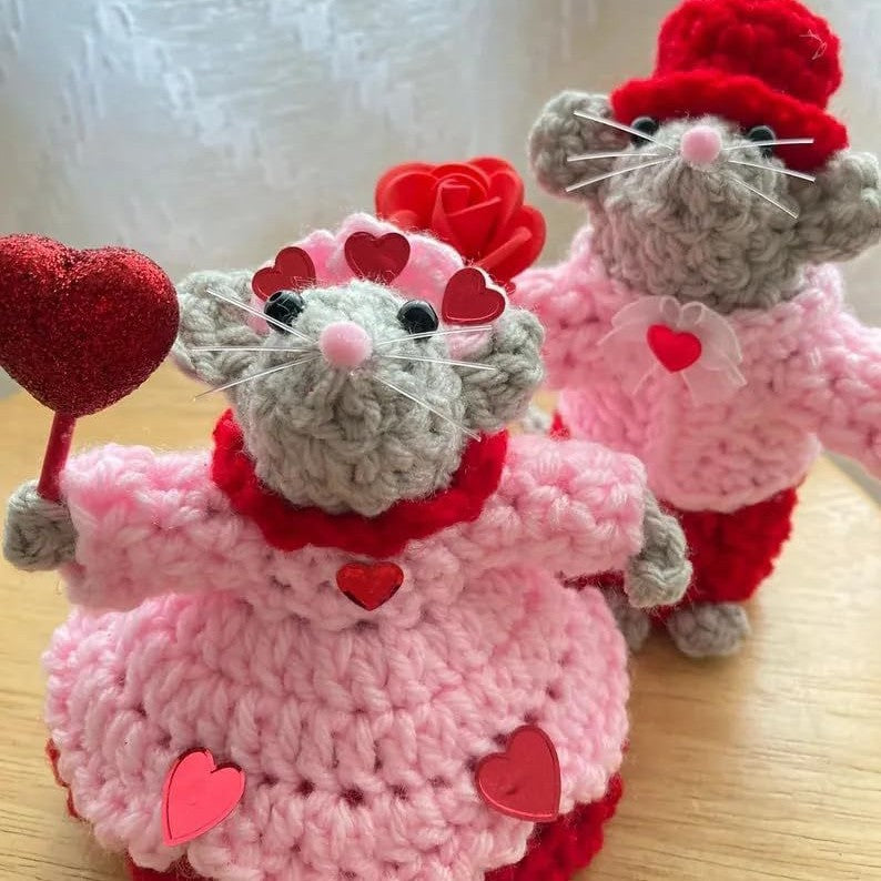 💖🐭Crochet Valentine Mouse Couple