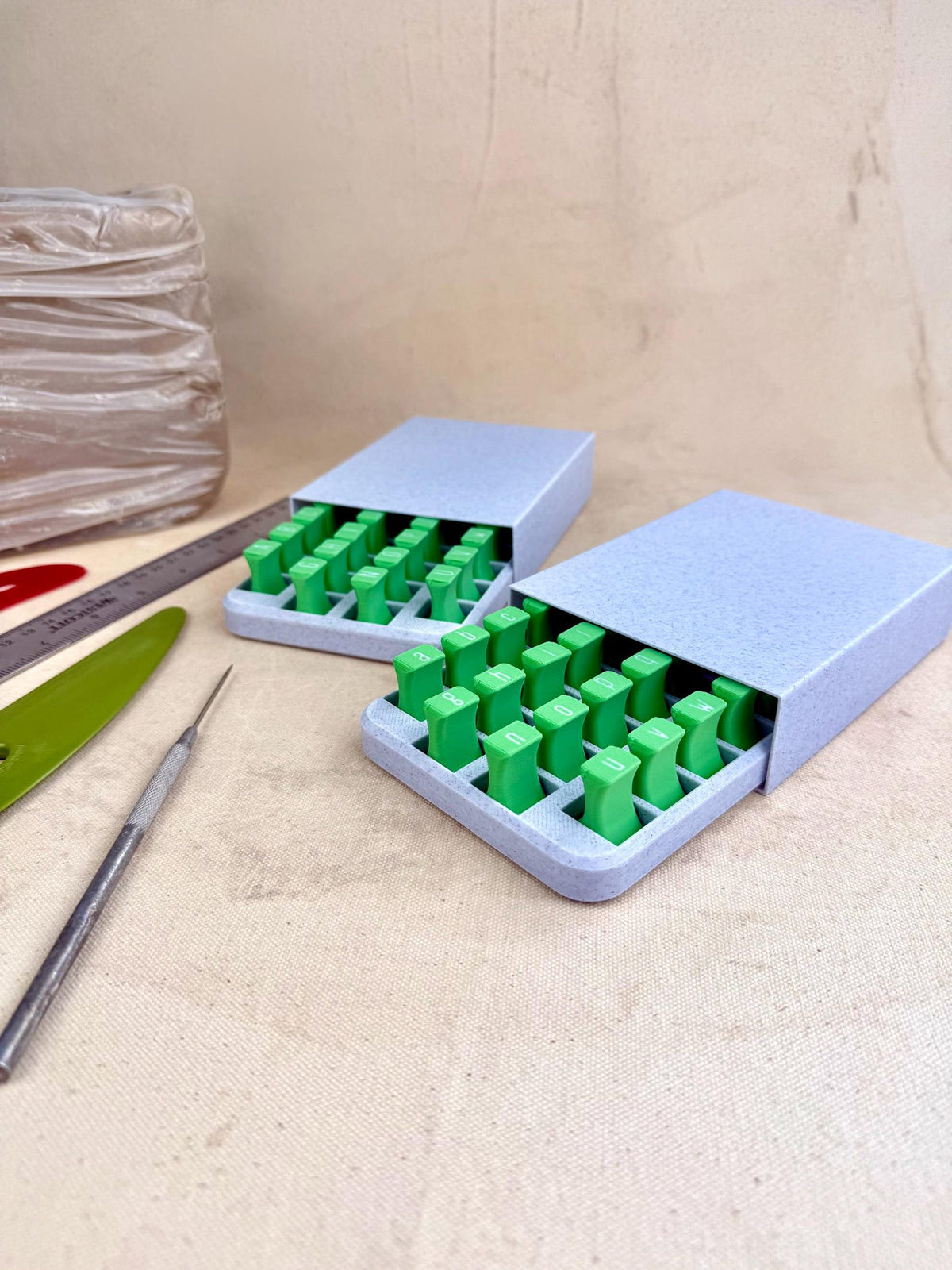 Uppercase and Lowercase Alphabet & Number Clay Stamp Sets