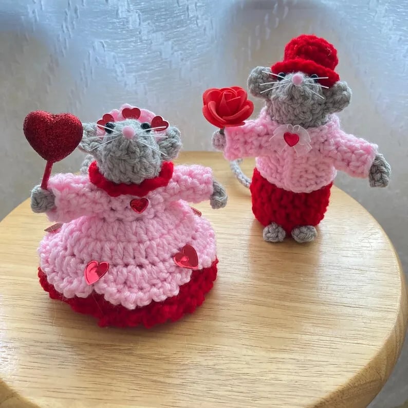 💖🐭Crochet Valentine Mouse Couple