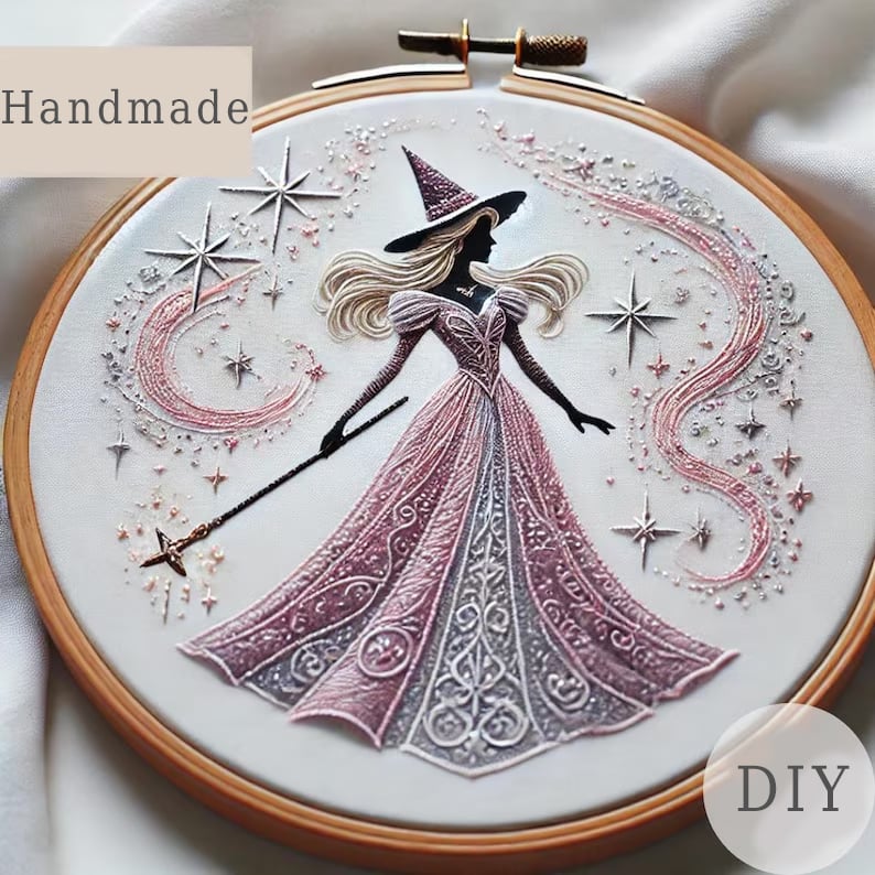 🎉Pink Witch Embroidery KIT