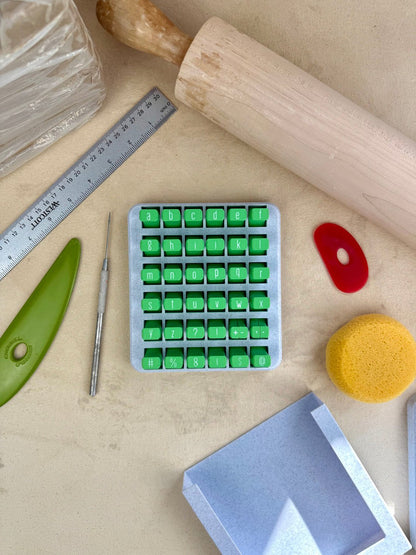 Uppercase and Lowercase Alphabet & Number Clay Stamp Sets